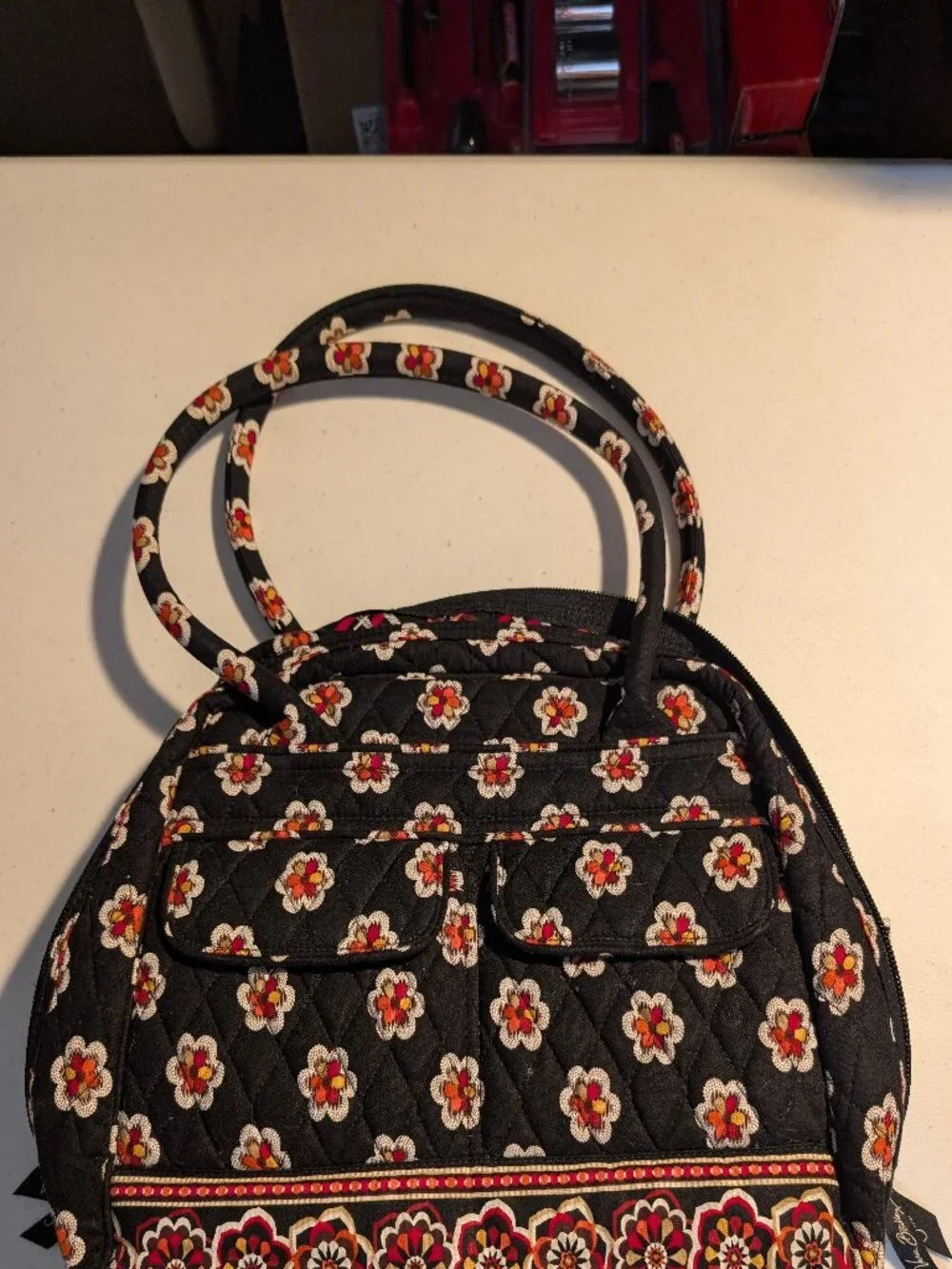 Retired Vera Bradley Gabby Satchel floral Pirouette pattern quilted cotton